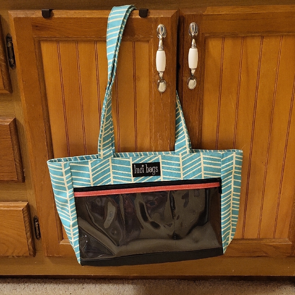 Luci Bags Blue and Black Tote Bag